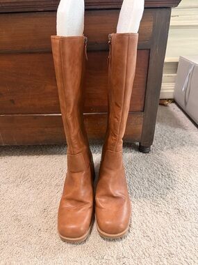 Dr Scholls-Women’s Tall  Riding Boots — Tan-Wide Calf